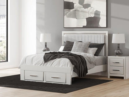 Ocala Furniture Outlet - Ashley Furniture - Zuraleus Bedroom - Queen Upholstered Panel Storage Bed / White - PCB3381B4