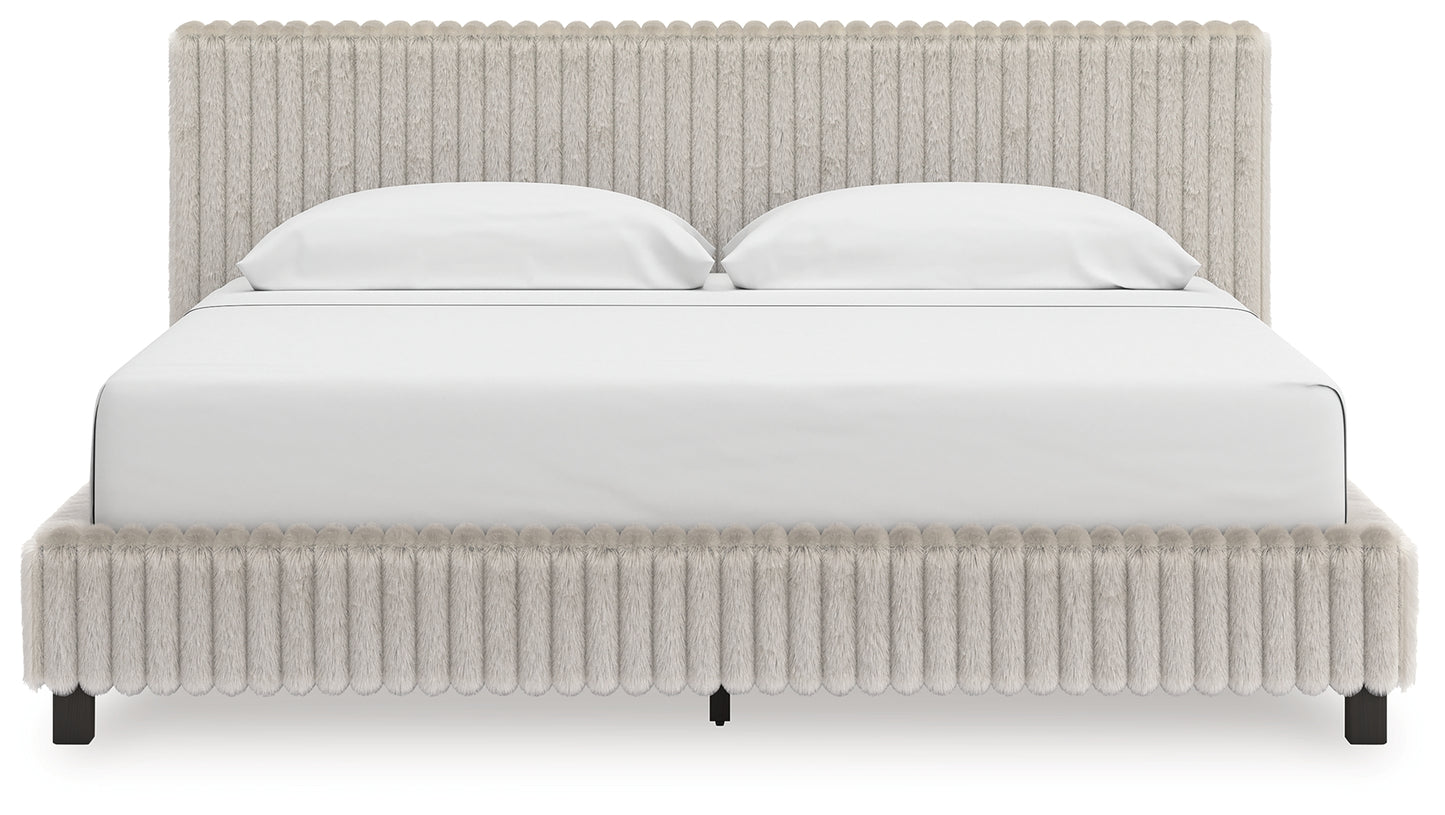 Ocala Furniture Outlet - Ashley Furniture - Zuraleus Bedroom - California King Upholstered Bed / White - PCB3381B14