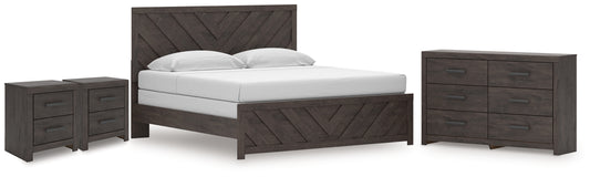 Ocala Furniture Outlet - Ashley Furniture - Prendonea King Panel Bed, Dresser and 2 Nightstands - King Panel Bed, Dresser and 2 Nightstands - B3789B13
