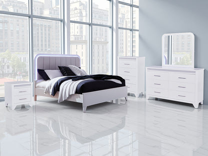 Ocala Furniture Outlet - Ashley Furniture - Jarlee Bedroom - Queen Upholstered Panel Bed / White - PCB392B2