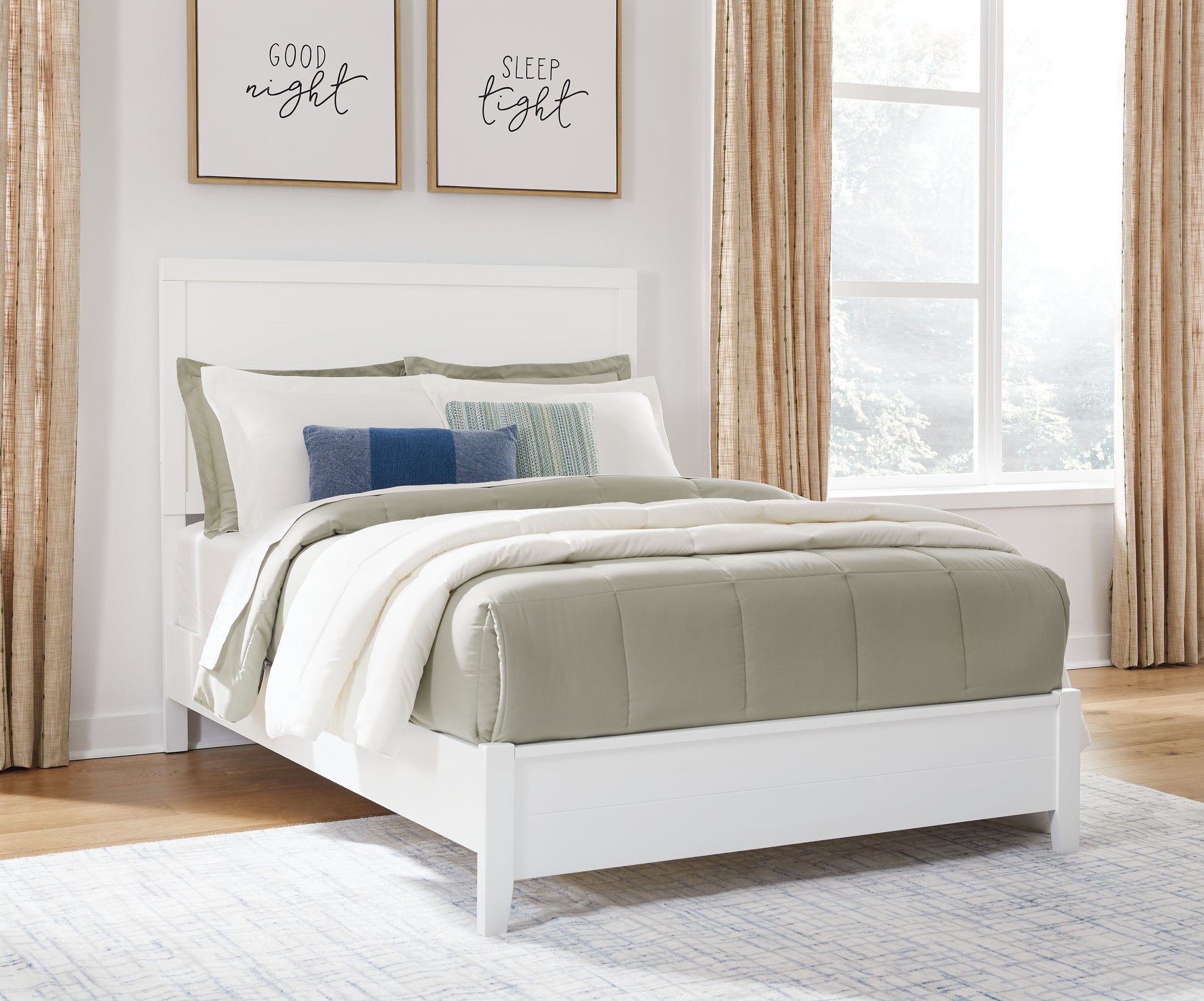 Ocala Furniture Outlet - Ashley Furniture - Binterglen Bedroom - Full Panel Bed / White - B427B4