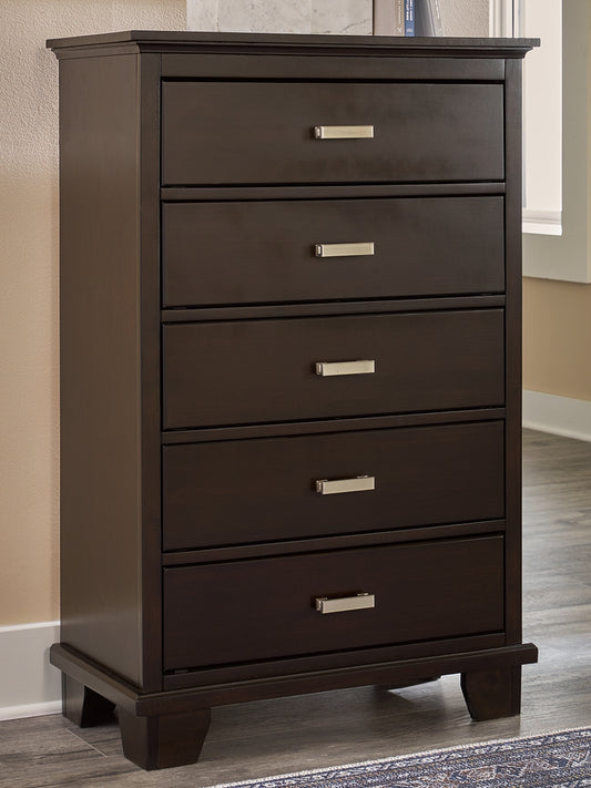 Ocala Furniture Outlet - Ashley Furniture - Covetown Bedroom - Dresser and Mirror / Dark Brown - B441B1