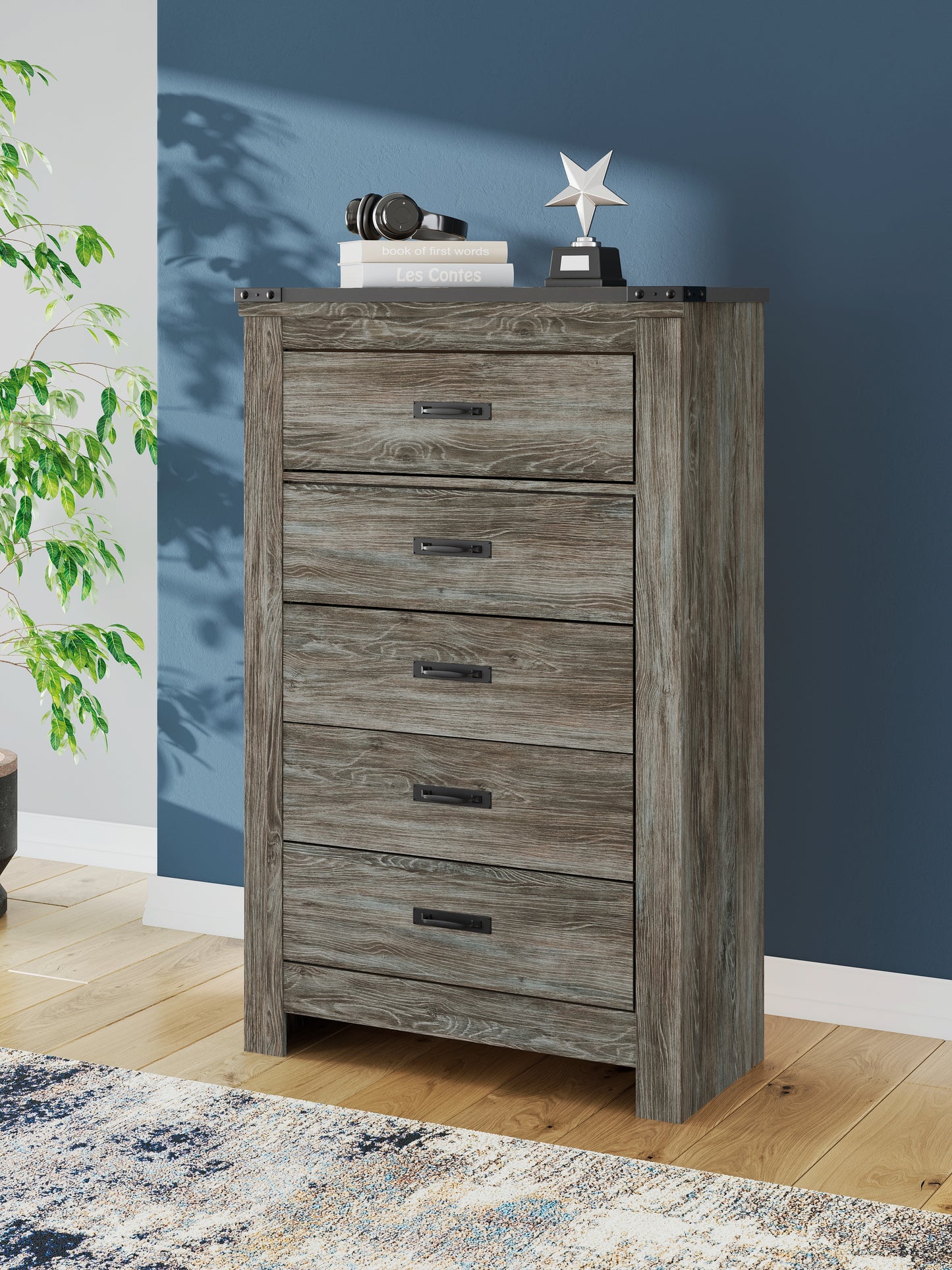 Ocala Furniture Outlet - Ashley Furniture - Frandern Bedroom - Full Bookcase Panel Bed with Storage / Gray - B4480B9