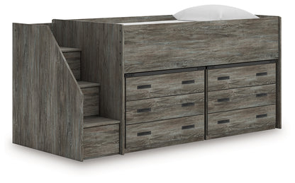 Ocala Furniture Outlet - Ashley Furniture - Frandern Twin Loft Bed with Drawer Storage - Twin Loft Bed with Drawer Storage / Warm Gray - B4480B26