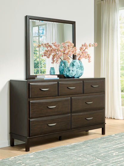 Ocala Furniture Outlet - Ashley Furniture - Vanmore Bedroom - Dresser and Mirror / Dark Brown - B479B1