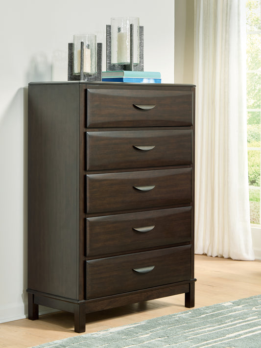 Ocala Furniture Outlet - Ashley Furniture - Vanmore Bedroom - King Storage Bed / Dark Brown - B479B6