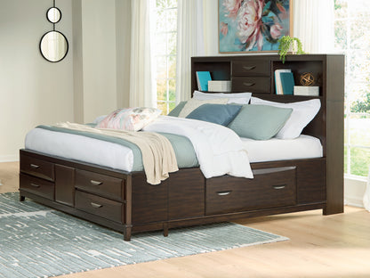 Ocala Furniture Outlet - Ashley Furniture - Vanmore Bedroom - King Storage Bed / Dark Brown - B479B6