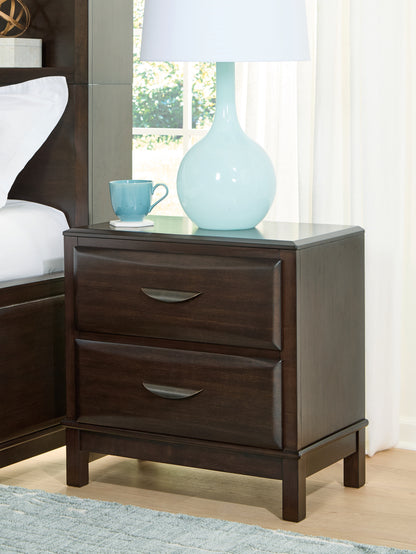 Ocala Furniture Outlet - Ashley Furniture - Vanmore Bedroom - Two Drawer Night Stand / Dark Brown - B479-92