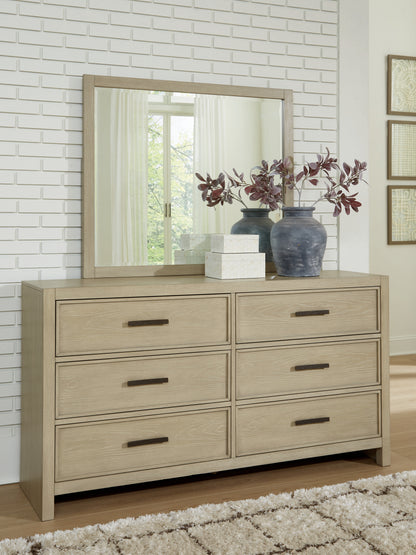 Ocala Furniture Outlet - Ashley Furniture - Calmoro Bedroom - Dresser and Mirror / Gray - B602B1