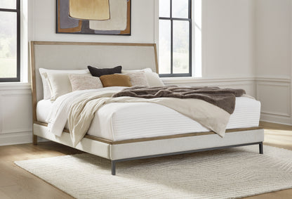 Ocala Furniture Outlet - Ashley Furniture - Tomtyn Bedroom - King Upholstered Bed / Light Brown - B622B4