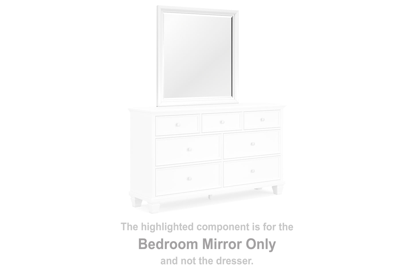 Ocala Furniture Outlet - Ashley Furniture - Fortman Bedroom - Bedroom Mirror / White - B680-36