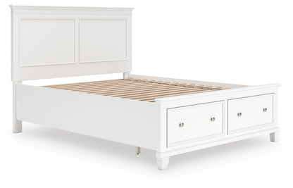 Ocala Furniture Outlet - Ashley Furniture - Fortman Bedroom - Queen Panel Storage Bed / White - B680B20