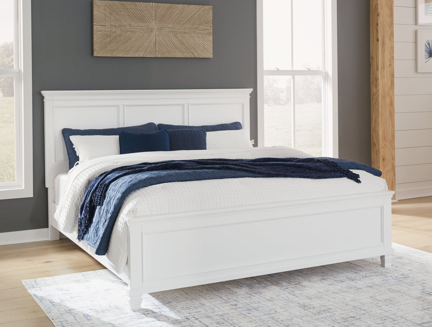 Ocala Furniture Outlet - Ashley Furniture - Fortman Bedroom - California King Panel Bed / White - B680B5