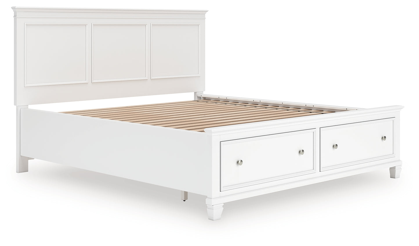 Ocala Furniture Outlet - Ashley Furniture - Fortman Bedroom - California King Panel Storage Bed / White - B680B23