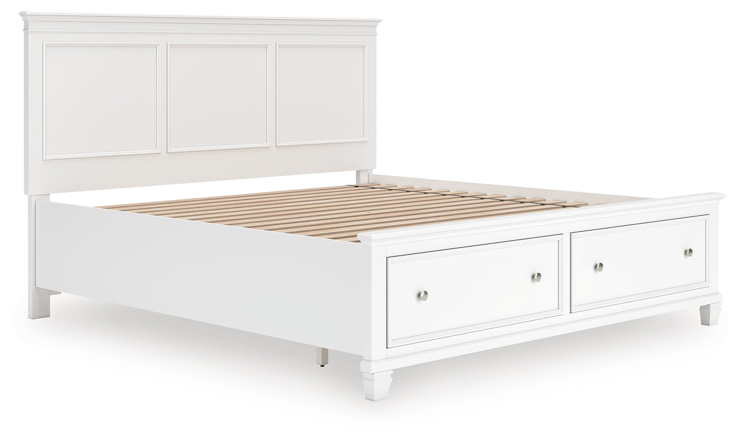 Ocala Furniture Outlet - Ashley Furniture - Fortman Bedroom - King Panel Storage Bed / White - B680B22