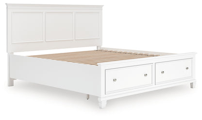 Ocala Furniture Outlet - Ashley Furniture - Fortman Bedroom - King Panel Storage Bed / White - B680B22