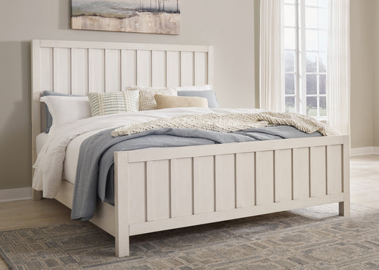 Ocala Furniture Outlet - Ashley Furniture - Shaybrock Bedroom - King Panel Bed / Antique White - B683B6