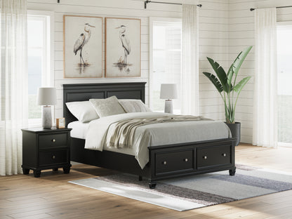 Ocala Furniture Outlet - Ashley Furniture - Lanolee Bedroom - Queen Panel Storage Bed / Black - B687B17