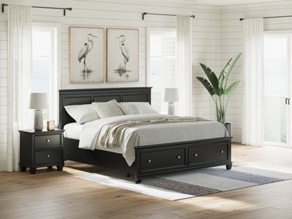 Ocala Furniture Outlet - Ashley Furniture - Lanolee Bedroom - King Panel Storage Bed / Black - B687B19