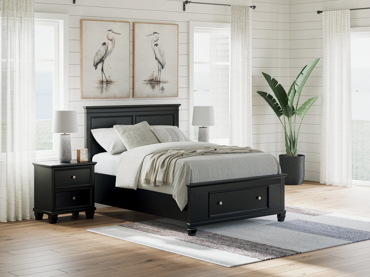 Ocala Furniture Outlet - Ashley Furniture - Lanolee Bedroom - Full Panel Storage Bed / Black - B687B22