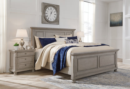 Ocala Furniture Outlet - Ashley Furniture - Lettner Bedroom - King Panel Bed / Light Gray - B733B6