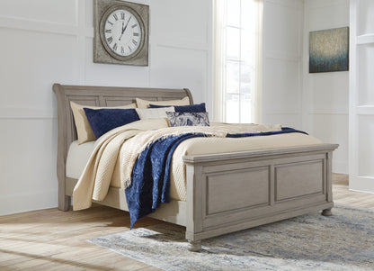Ocala Furniture Outlet - Ashley Furniture - Lettner Bedroom - Queen Sleigh Bed / Light Gray - B733B32