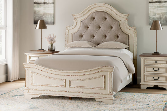 Ocala Furniture Outlet - Ashley Furniture - Realyn Bedroom - King Upholstered Storage Bed / Two-tone - B743B20