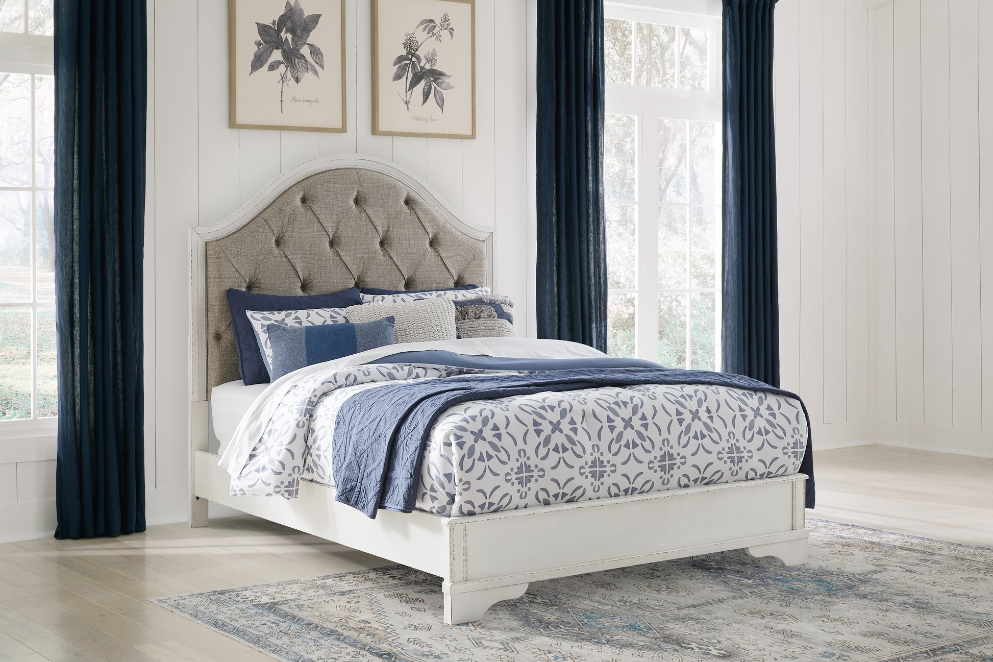 Ocala Furniture Outlet - Ashley Furniture - Blendon Bedroom - Queen Upholstered Panel Bed / Rustic Brown - B747B2