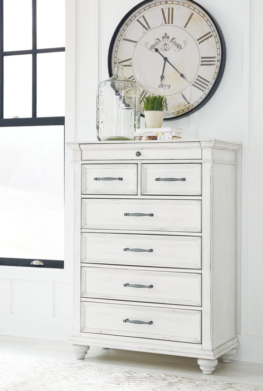 Ocala Furniture Outlet - Ashley Furniture - Kanwyn Bedroom - Queen Panel Bed / Whitewash - B777B4