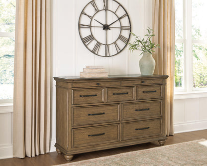 Ocala Furniture Outlet - Ashley Furniture - Karallin Bedroom - Dresser / Medium Brown - PCB782-31