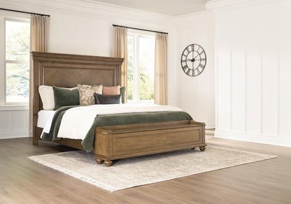 Ocala Furniture Outlet - Ashley Furniture - Karallin Bedroom - King Panel Storage Bed / Medium Brown - PCB782B8