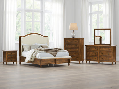 Ocala Furniture Outlet - Ashley Furniture - Sturlayne Bedroom - Queen Upholstered Panel Bed / Brown - B787B2