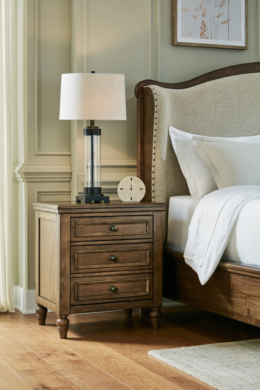 Ocala Furniture Outlet - Ashley Furniture - Sturlayne Bedroom - King Upholstered Panel Bed / Brown - B787B4