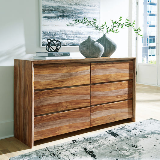Ocala Furniture Outlet - Ashley Furniture - Dressonni Bedroom - Dresser and Mirror / Brown - B790B1