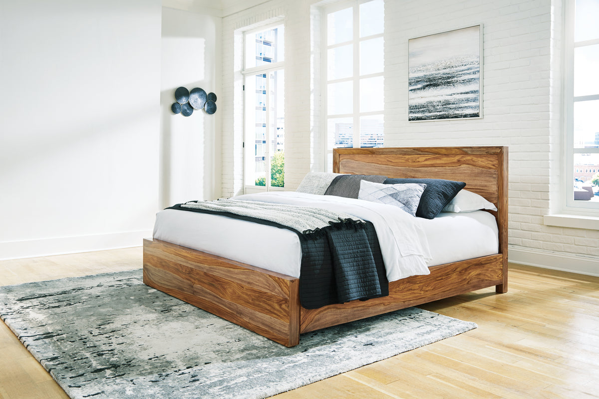 Ocala Furniture Outlet - Ashley Furniture - Dressonni Bedroom - King Panel Bed / Brown - B790B4