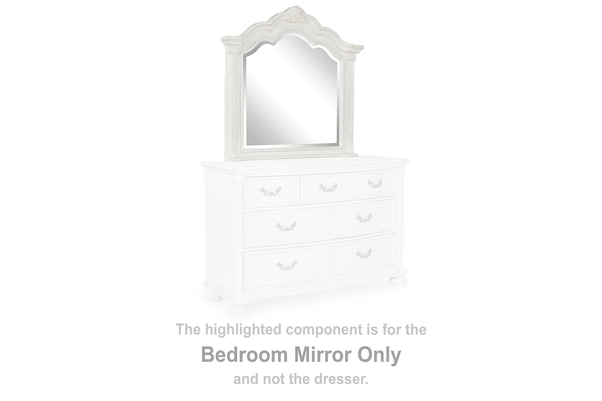 Ocala Furniture Outlet - Ashley Furniture - Montelaine Bedroom - Bedroom Mirror / Antique White - B795-36