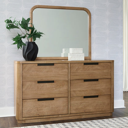 Ocala Furniture Outlet - Ashley Furniture - Pamaria Bedroom - Dresser and Mirror / Light Brown - PCB802B1