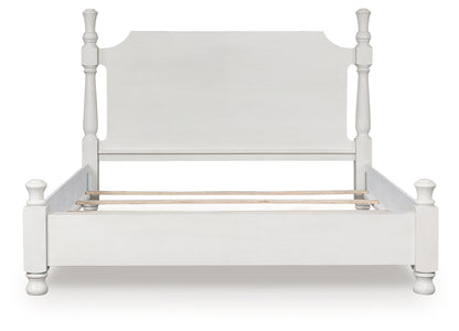 Ocala Furniture Outlet - Ashley Furniture - Rowlenstown Bedroom - King Poster Bed / Antique White - PCB823B4