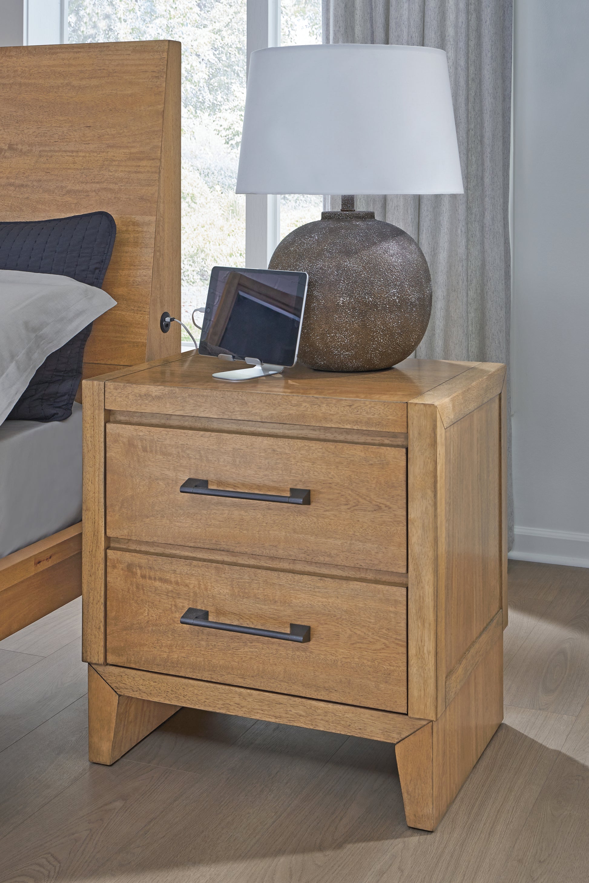 Ocala Furniture Outlet - Ashley Furniture - Sherbana Bedroom - Two Drawer Night Stand / Light Brown - B833-92
