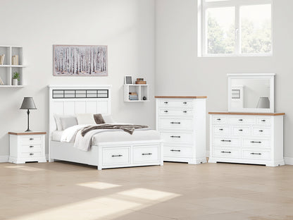 Ocala Furniture Outlet - Ashley Furniture - Ashbryn Bedroom - Queen Panel Storage Bed / White/Natural - B844B2
