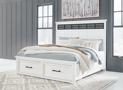 Ocala Furniture Outlet - Ashley Furniture - Ashbryn Bedroom - California King Panel Storage Bed / White/Natural - B844B5