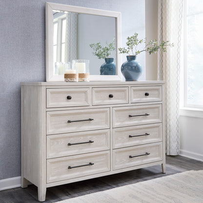 Ocala Furniture Outlet - Ashley Furniture - Darbonton Bedroom - Dresser and Mirror / Dove White - PCB853B1