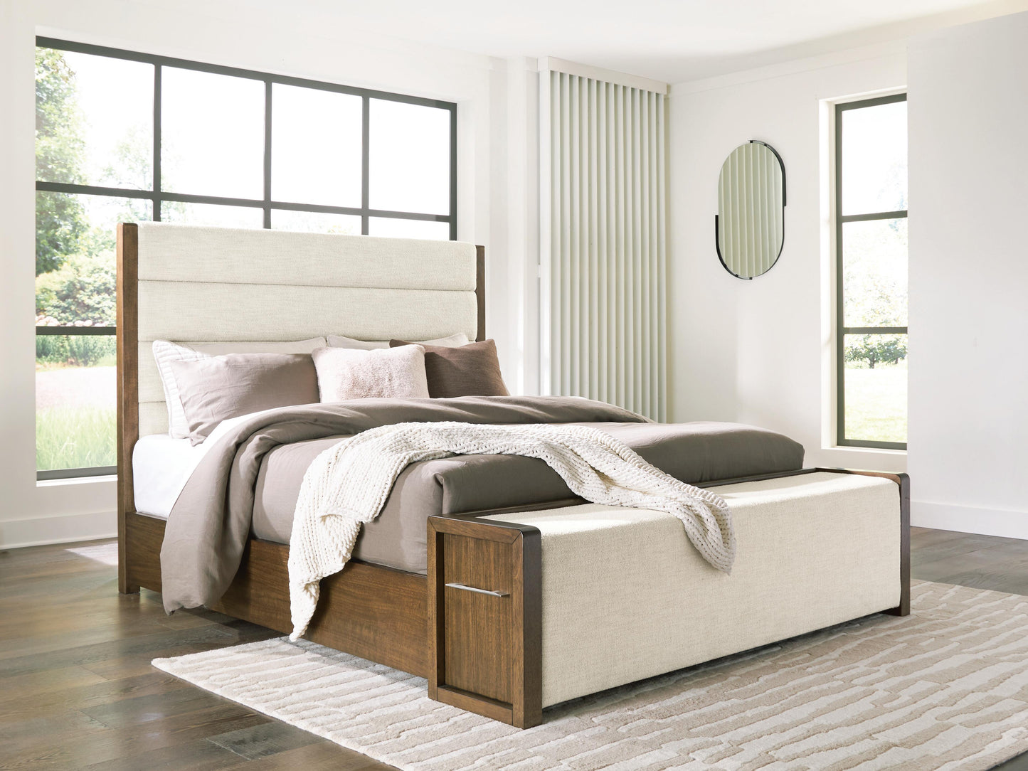 Ocala Furniture Outlet - Ashley Furniture - Marxmore Bedroom - King Upholstered Storage Bed / Brown - B863B4