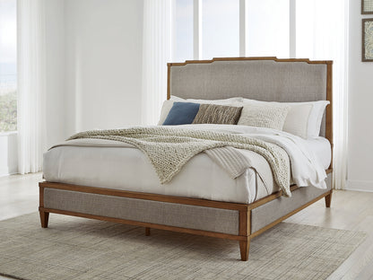 Ocala Furniture Outlet - Ashley Furniture - Sharlance Bedroom - King Upholstered Panel Bed / Light Brown - B895B6