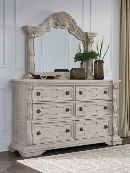 Ocala Furniture Outlet - Ashley Furniture - Bruchandi Bedroom - Dresser and Mirror / Antique White - PCB948B1