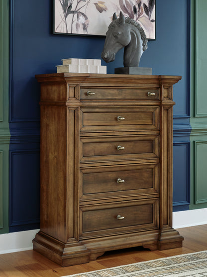 Ocala Furniture Outlet - Ashley Furniture - Frantanna Bedroom - Five Drawer Chest / Brown - PCB949-46