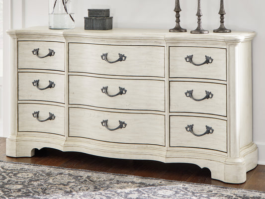 Ocala Furniture Outlet - Ashley Furniture - Arlendyne Bedroom - Queen Upholstered Bed / Antique White - B980B2