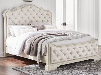 Ocala Furniture Outlet - Ashley Furniture - Arlendyne Bedroom - California King Upholstered Bed / Antique White - B980B5