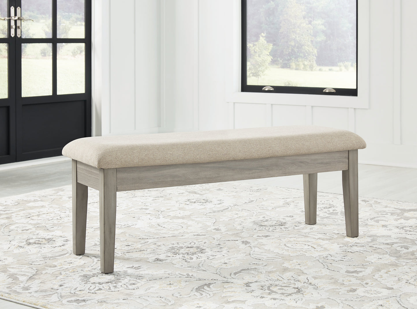 Ocala Furniture Outlet - Ashley Furniture - Parellen Dining Room - Upholstered Storage Bench / Beige/Gray - D291-00