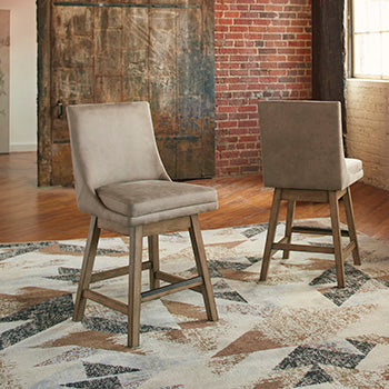 Ocala Furniture Outlet - Ashley Furniture - Tallenger Dining Room - Counter Height Bar Stool (Set of 2) / Beige - D380-524X2
